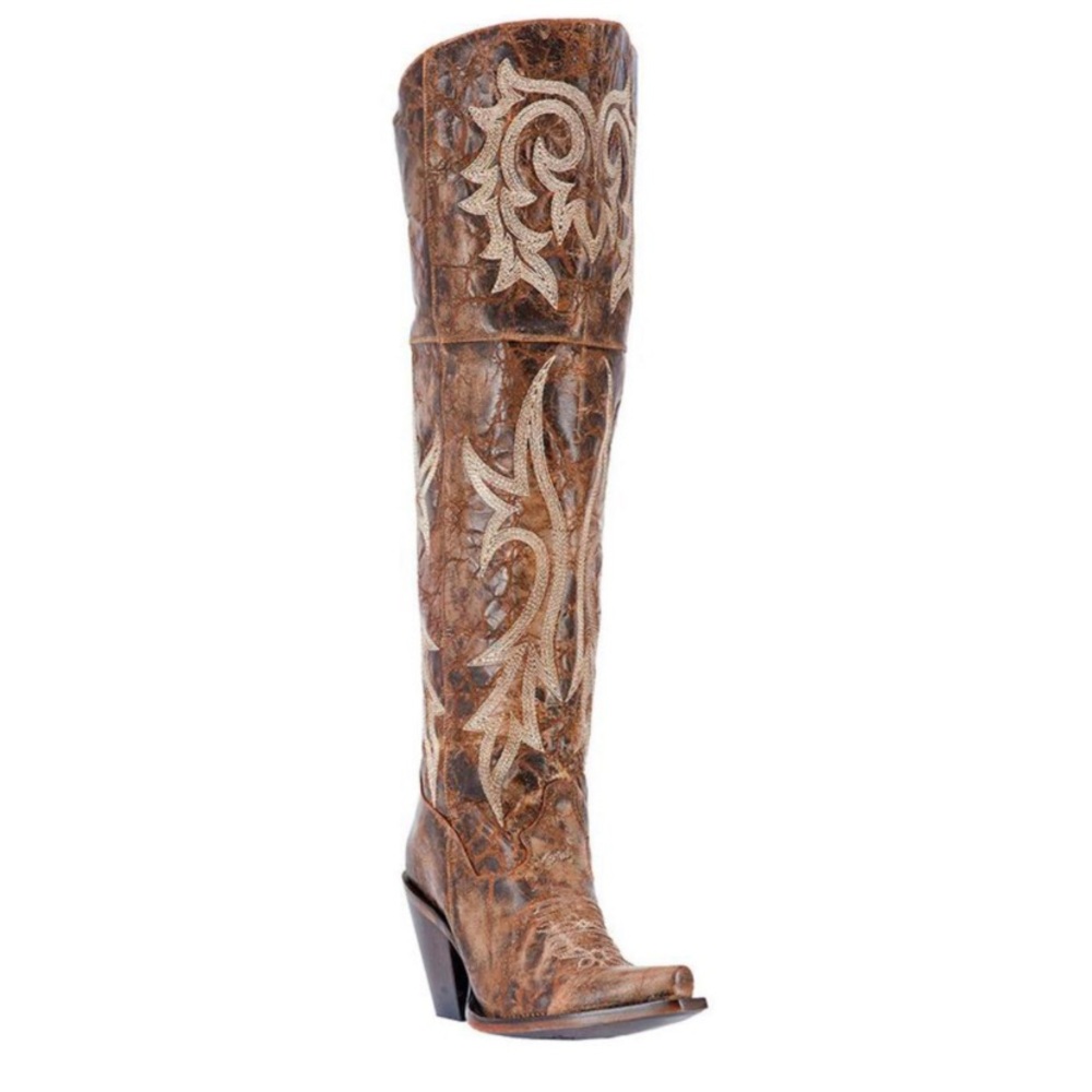 DAN POST WOMEN'S JILTED KNEE HIGH WESTERN BOOTS